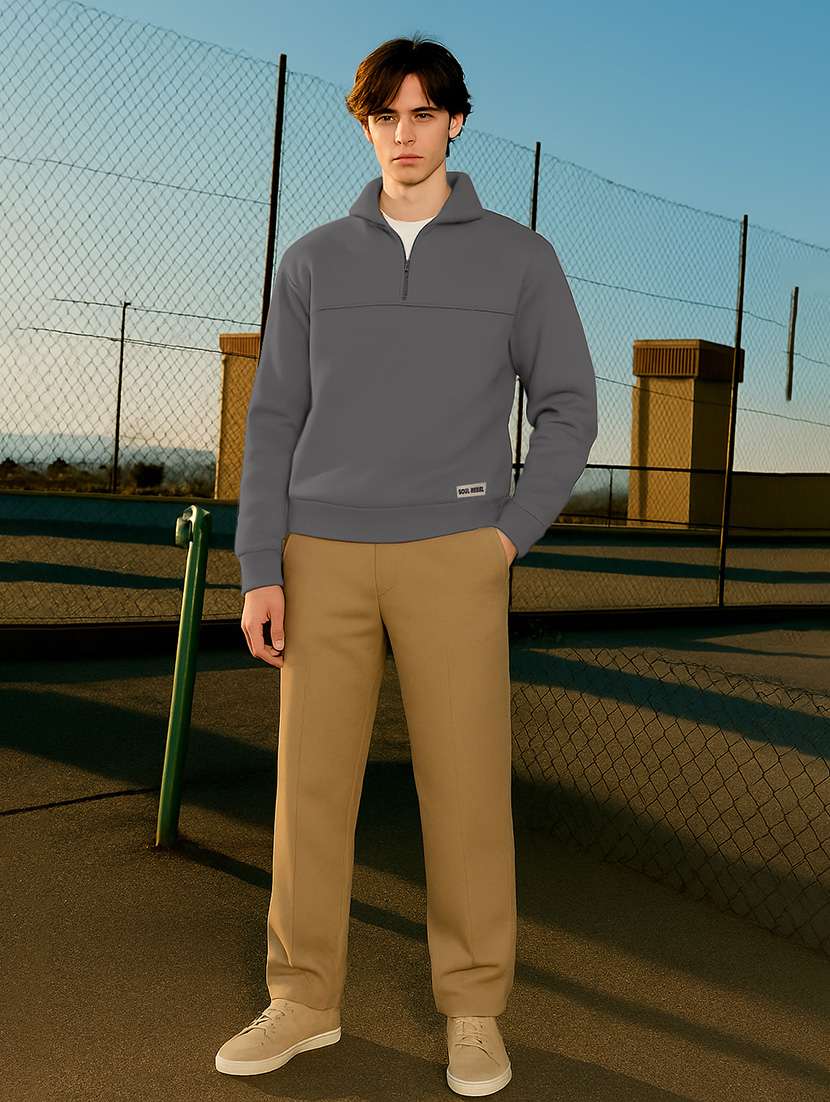 men solid long sleeve regular fit sweatshirt - 22223704 -  Standard Image - 3