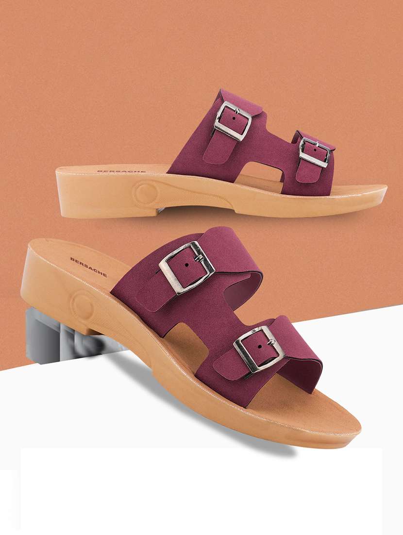 women solid slip on slides