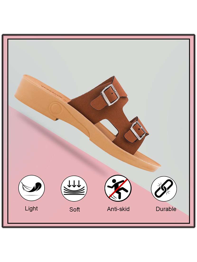 women solid slip on slides - 22223733 -  Standard Image - 3