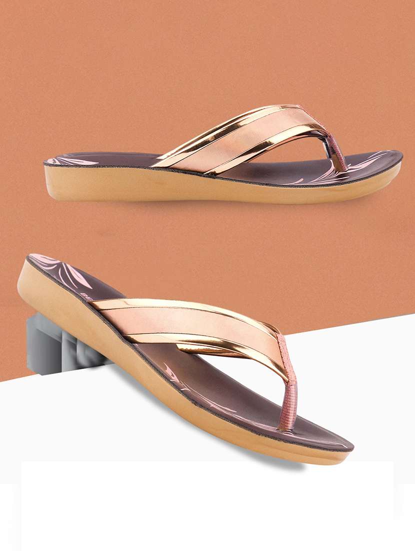 women solid slip on flip flop