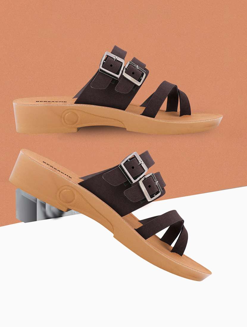 women solid slip on slides