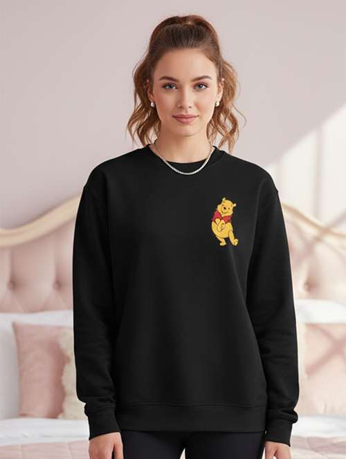 black cotton front print sweatshirt - 22223776 -  Standard Image - 0