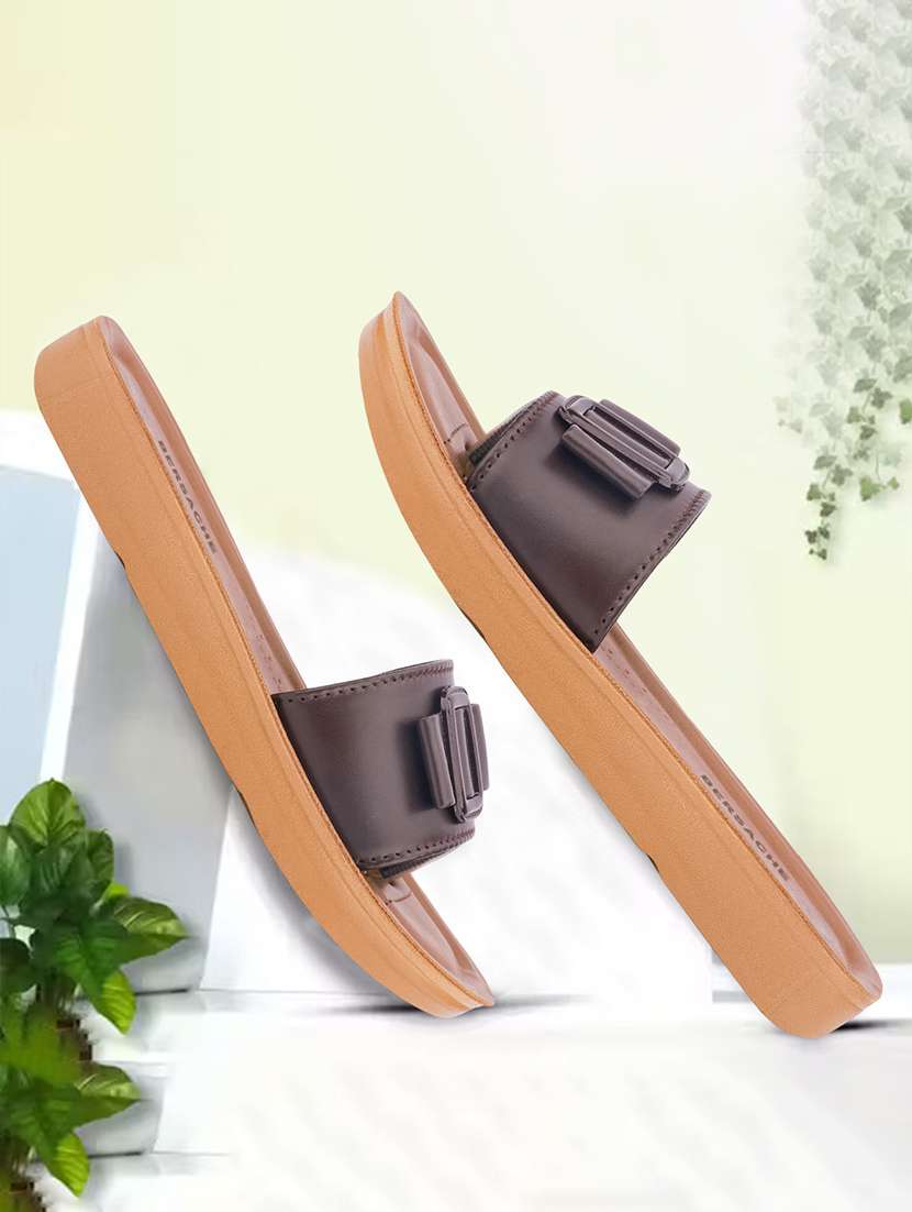 women solid slip on flat sandal