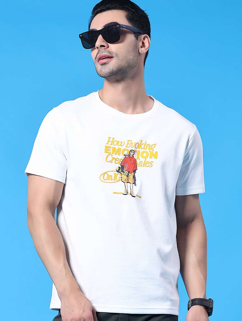 men printed short sleeve regular fit t-shirt