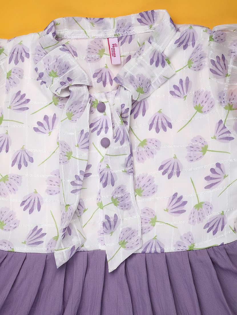 girls printed bell sleeve tiered dress - 22223934 -  Standard Image - 3