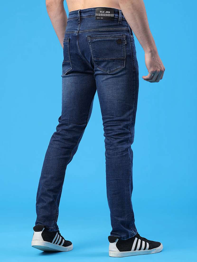 men washed mid rise full length slim fit jeans - 22224074 -  Standard Image - 3