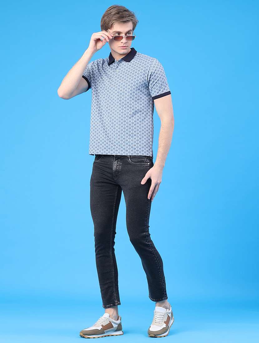 men plain mid rise full length slim fit jeans - 22224084 -  Standard Image - 5