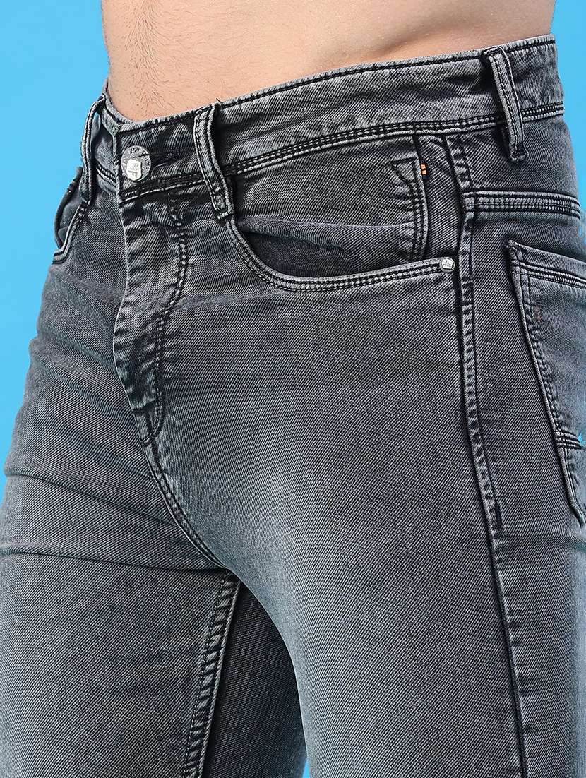 Men Washed Mid Rise Full Length Slim Fit Jeans - 22224086 -  Standard Image - 5