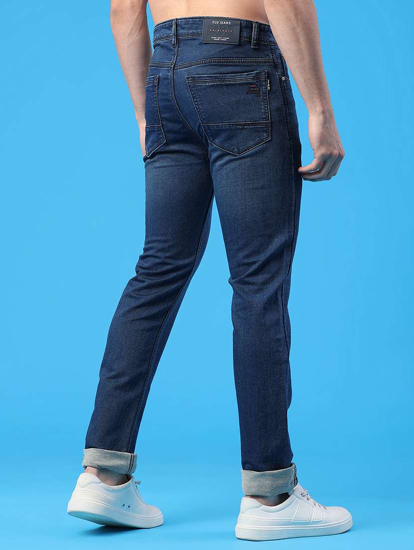 men washed mid rise full length slim fit jeans - 22224087 -  Standard Image - 3
