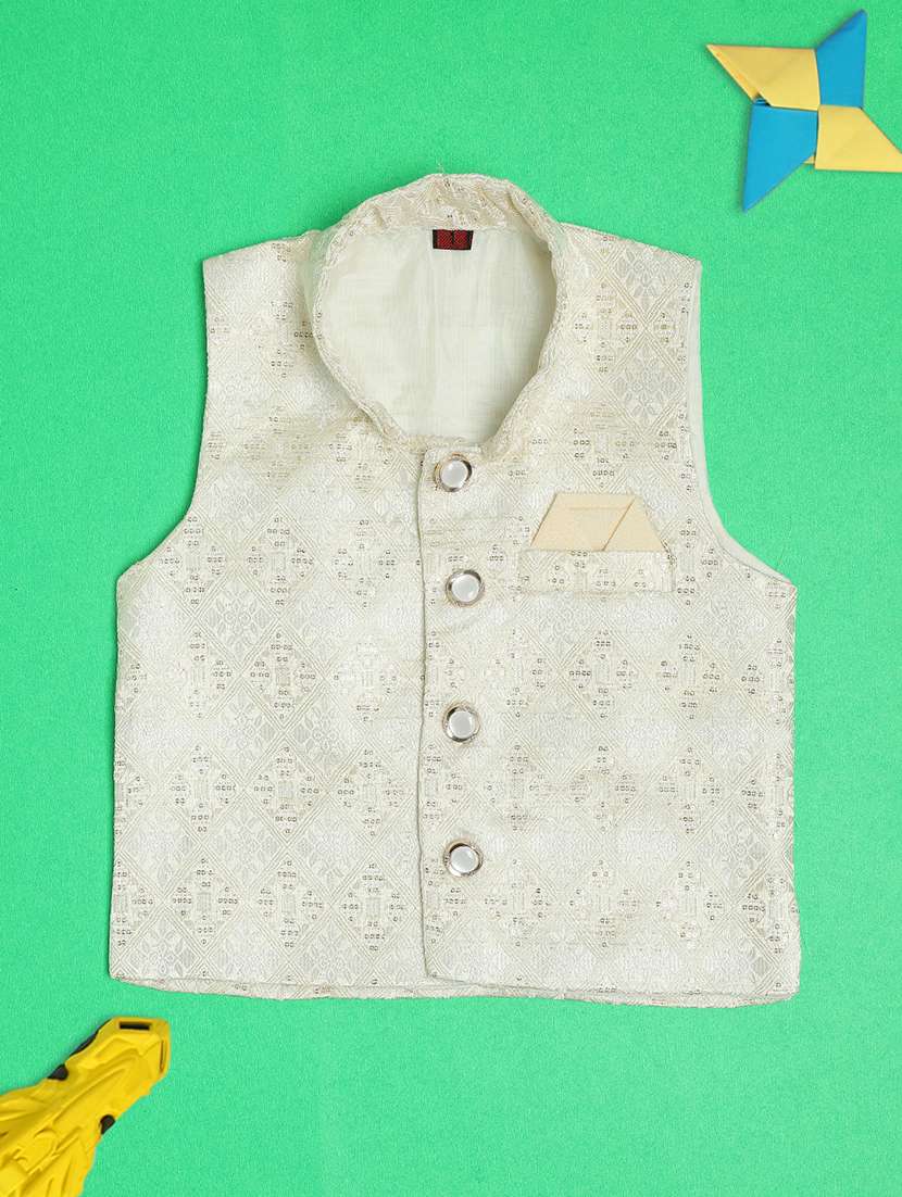 boys self design kurta pajama set with nehru jacket - 22224090 -  Standard Image - 3