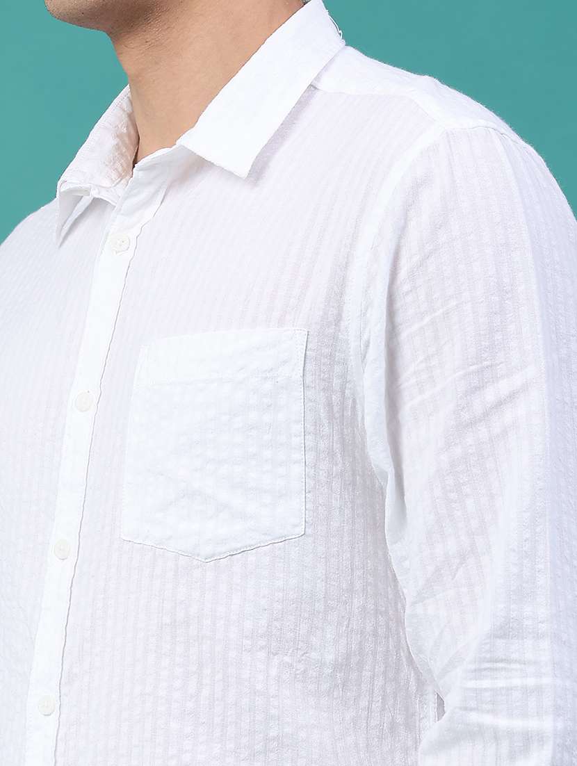 men textured long sleeve regular fit casual shirt - 22224125 -  Standard Image - 5