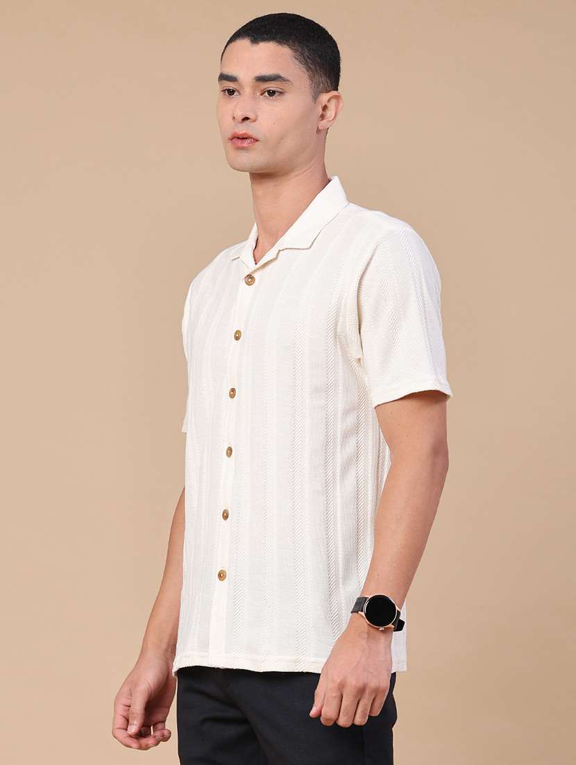 men self design short sleeves regular shirt - 22224129 -  Standard Image - 3