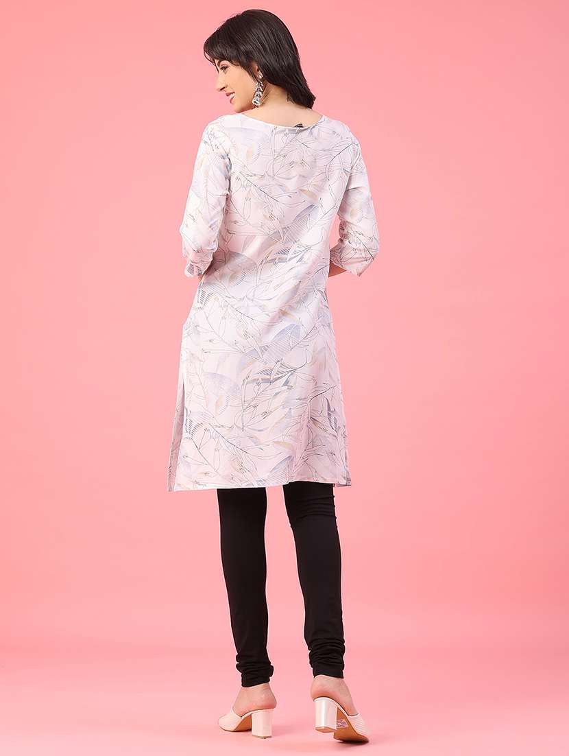 women printed three quarter sleeve straight kurta - 22224137 -  Standard Image - 5