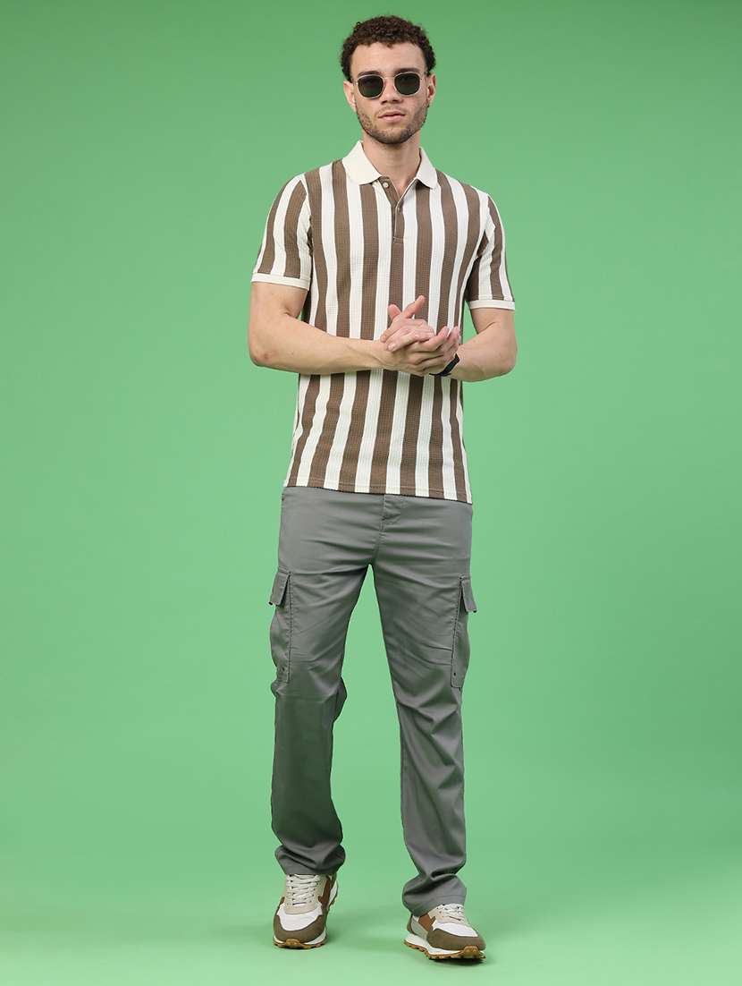 men striped short sleeve regular fit polo t-shirt - 22224163 -  Standard Image - 5
