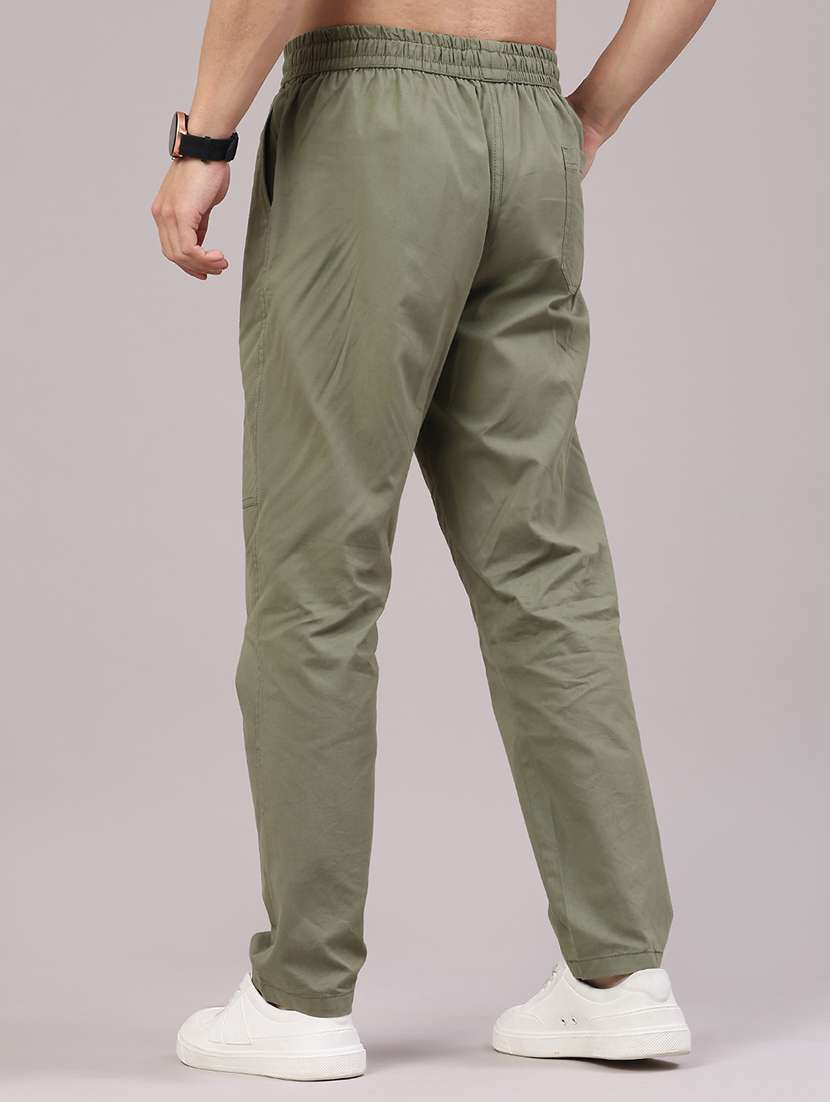 men solid mid rise full length track pant - 22224177 -  Standard Image - 3