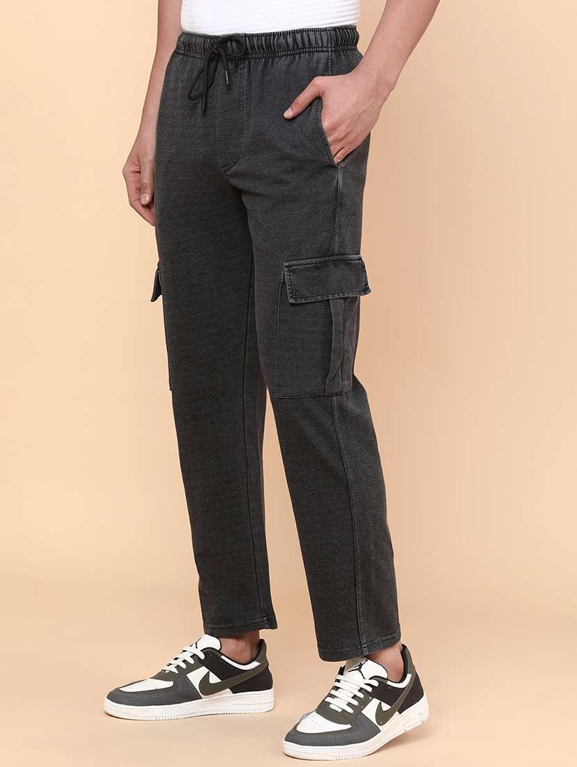 men black cotton  full length track pant - 22224248 -  Standard Image - 3