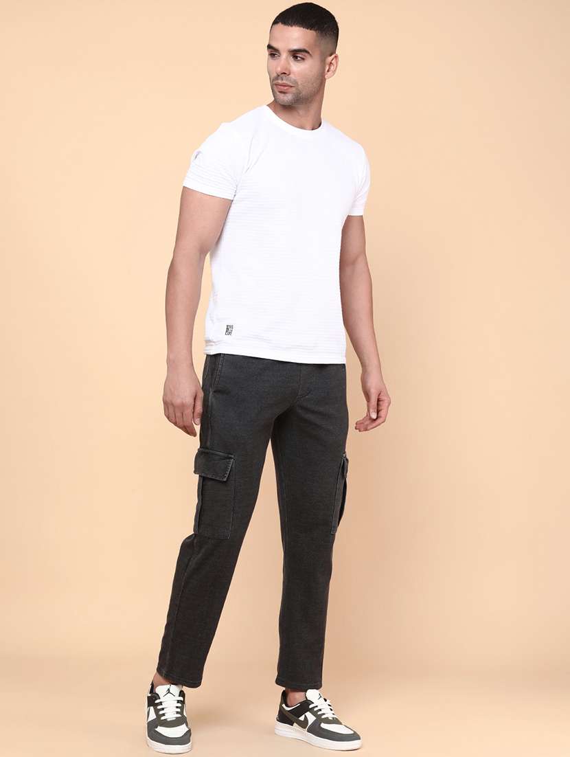 men black cotton  full length track pant - 22224248 -  Standard Image - 5