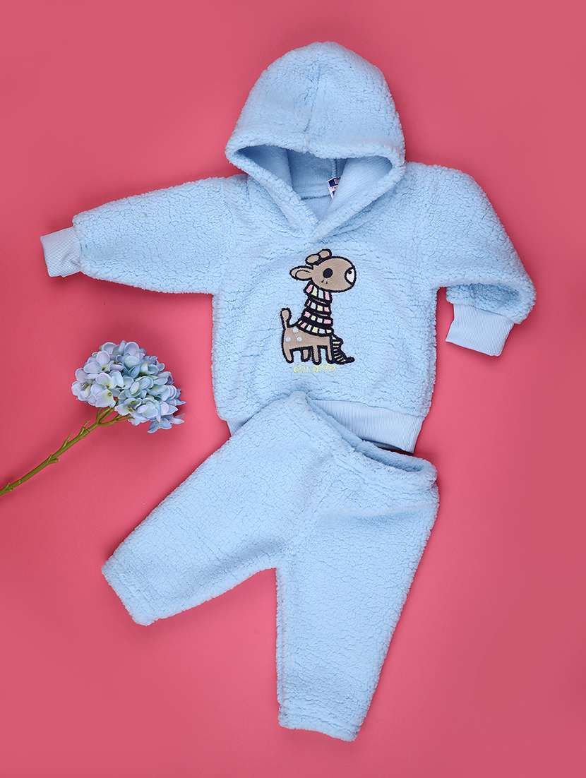 boys self designed hooded full length set