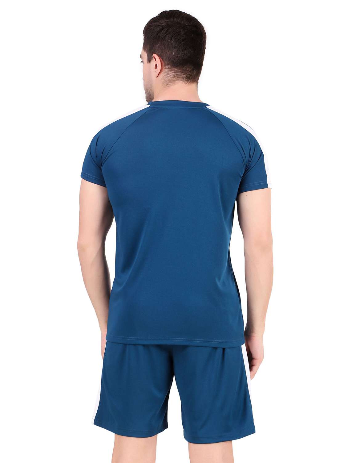 men solid short sleeve shorts & t-shirt co-ord set - 22224305 -  Standard Image - 3