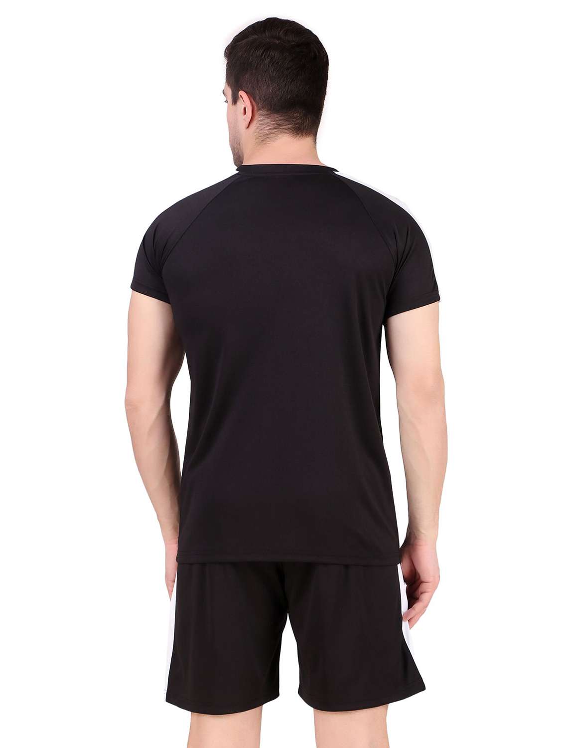 men solid short sleeve shorts & t-shirt co-ord set - 22224306 -  Standard Image - 3