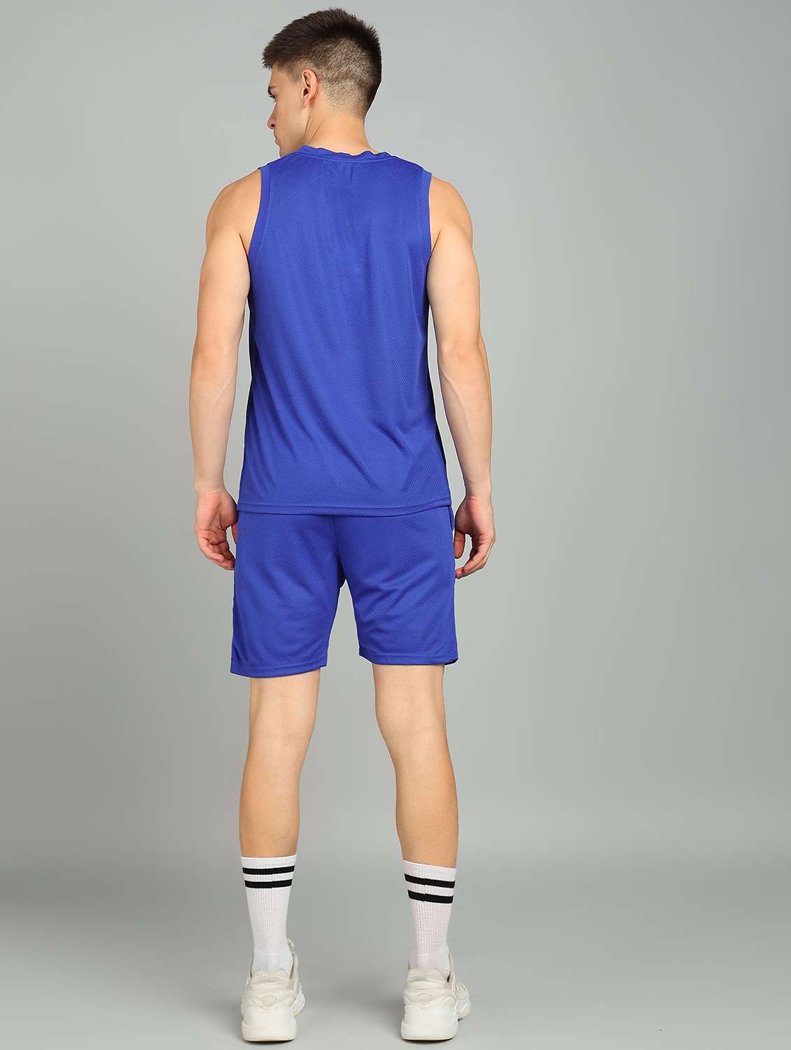 men solid sleeveless shorts & t-shirt co-ord set - 22224333 -  Standard Image - 3
