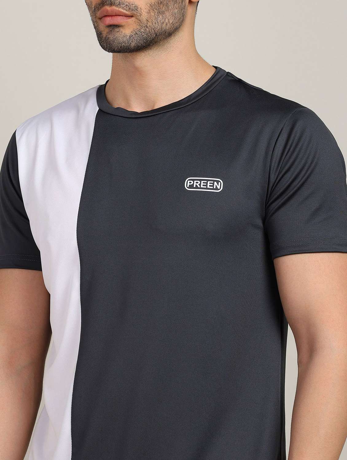 men color block shorts & t-shirt co-ord set - 22224354 -  Standard Image - 3