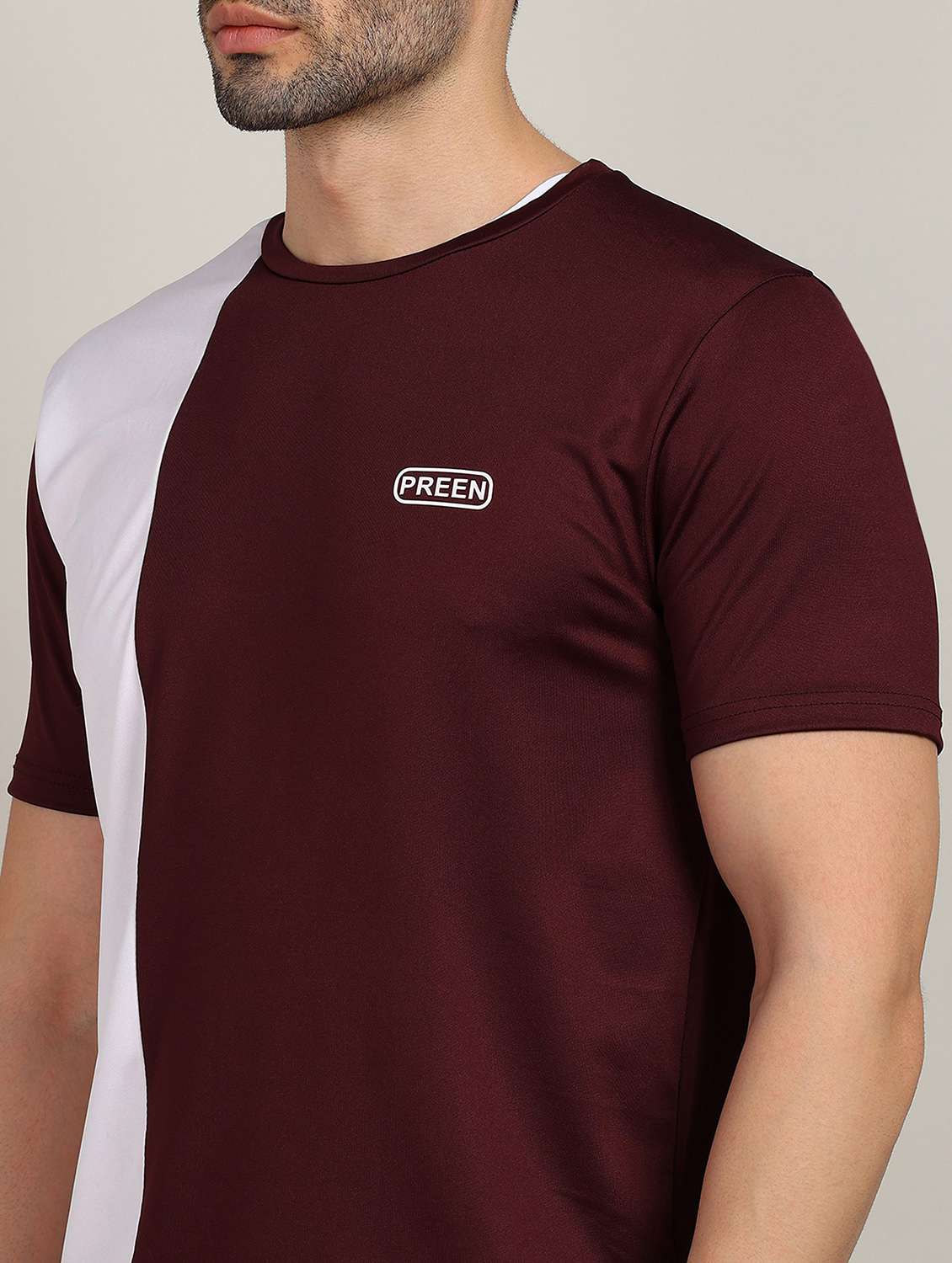 men color block shorts & t-shirt co-ord set - 22224355 -  Standard Image - 3