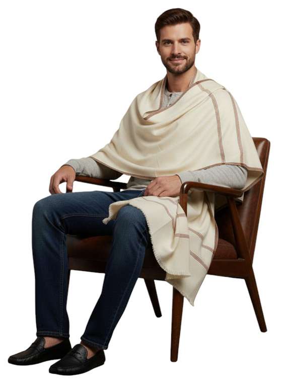 men solid pashmina shawl