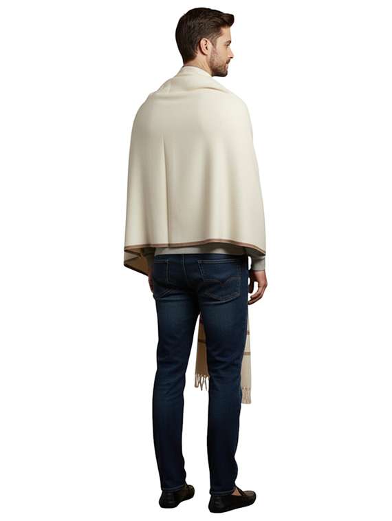 men solid pashmina shawl - 22224414 -  Standard Image - 3