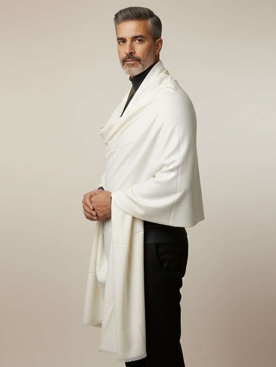 men solid pashmina shawl - 22224415 -  Standard Image - 3