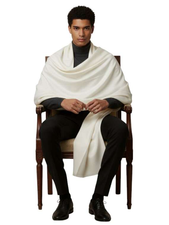 men solid pashmina shawl
