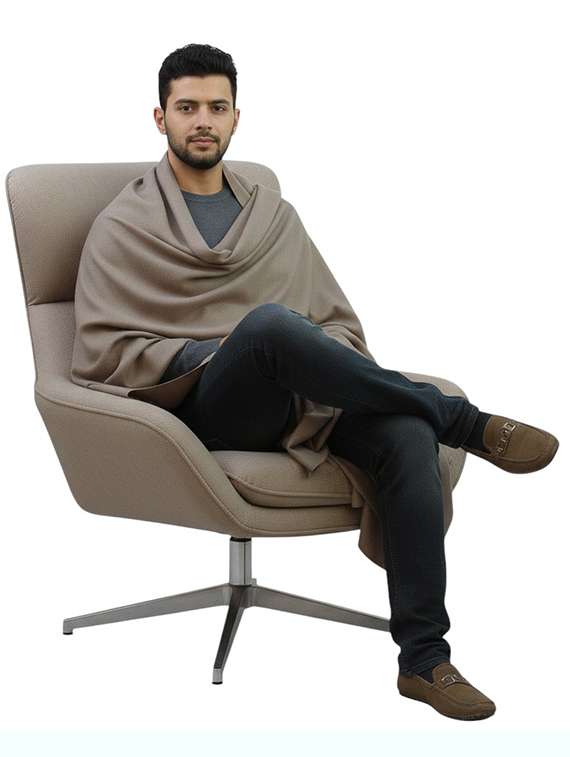 men solid pashmina shawl