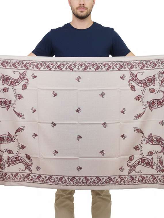 men solid with work pashmina shawl
