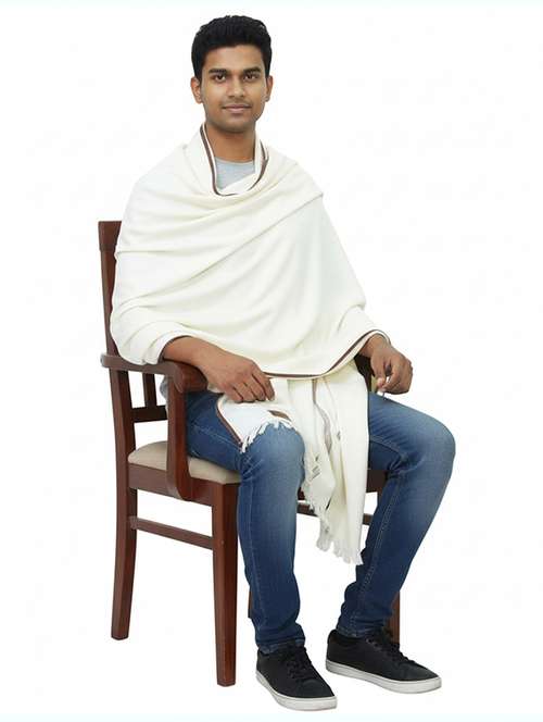 men solid pashmina shawl - 22224435 -  Standard Image - 0