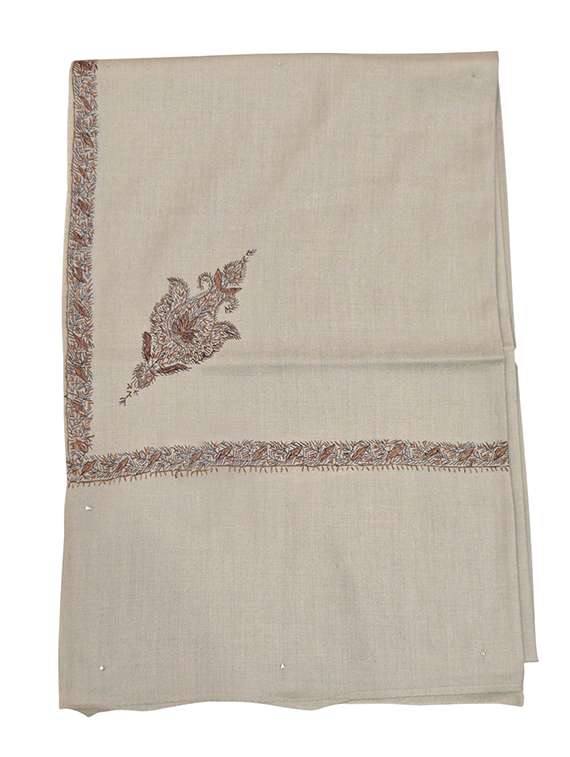 men solid with work pashmina shawl - 22224438 -  Standard Image - 3