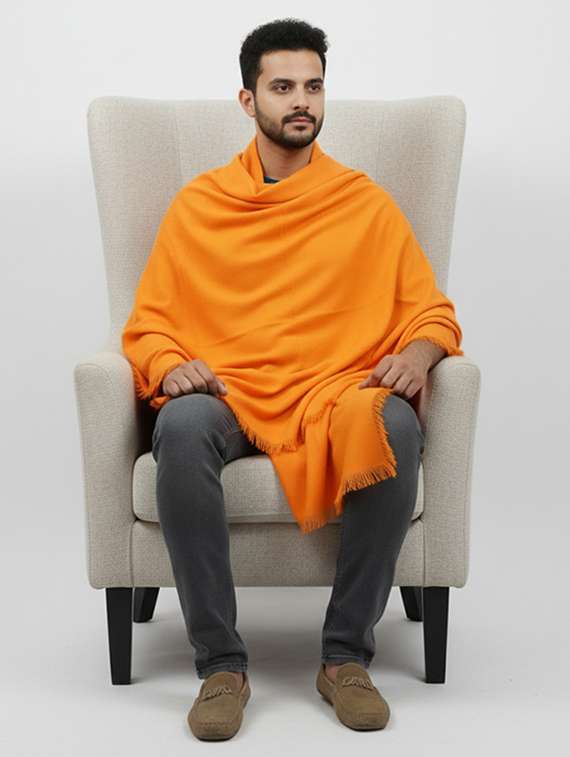 men solid pashmina shawl