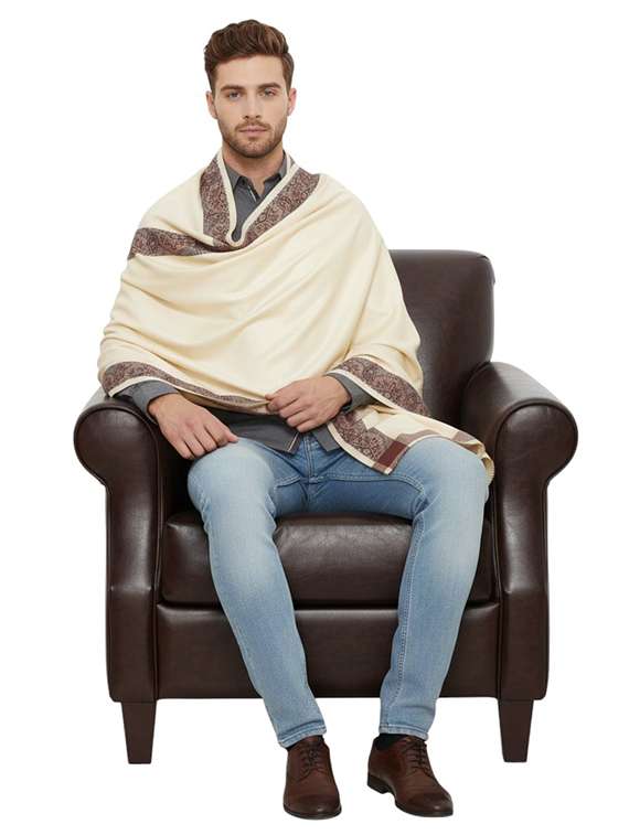 men solid pashmina shawl