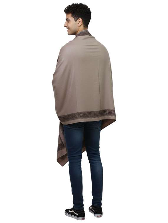 men solid with work pashmina shawl - 22224467 -  Standard Image - 3