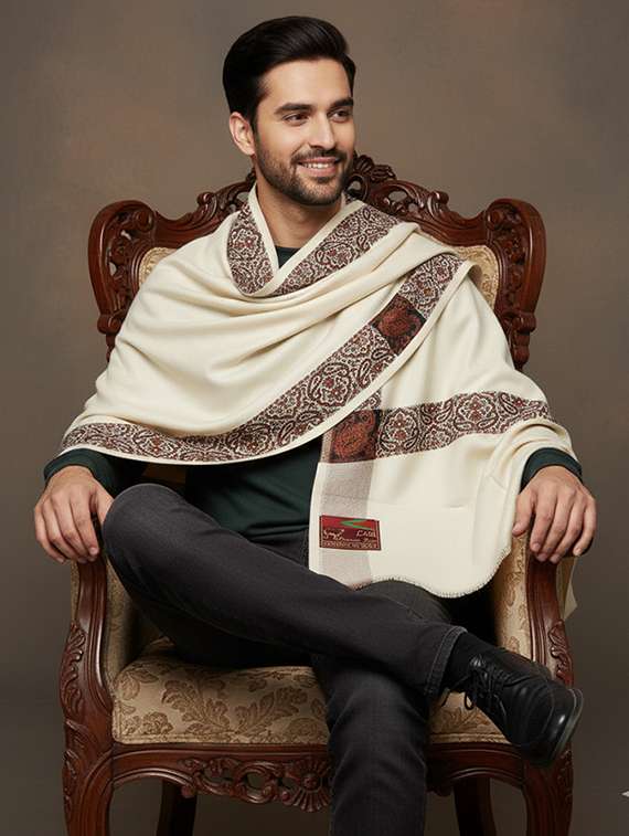 men solid pashmina shawl