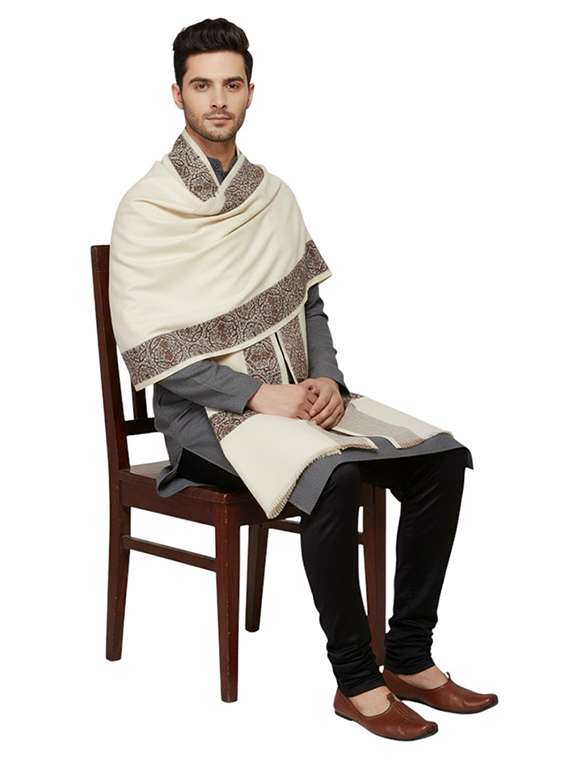men solid pashmina shawl