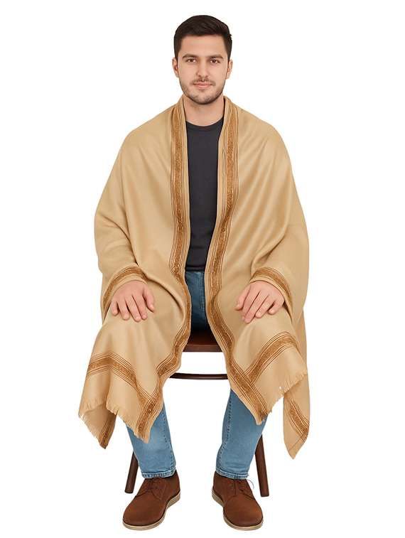 men solid pashmina shawl