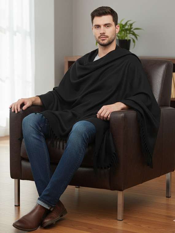 men solid pashmina shawl