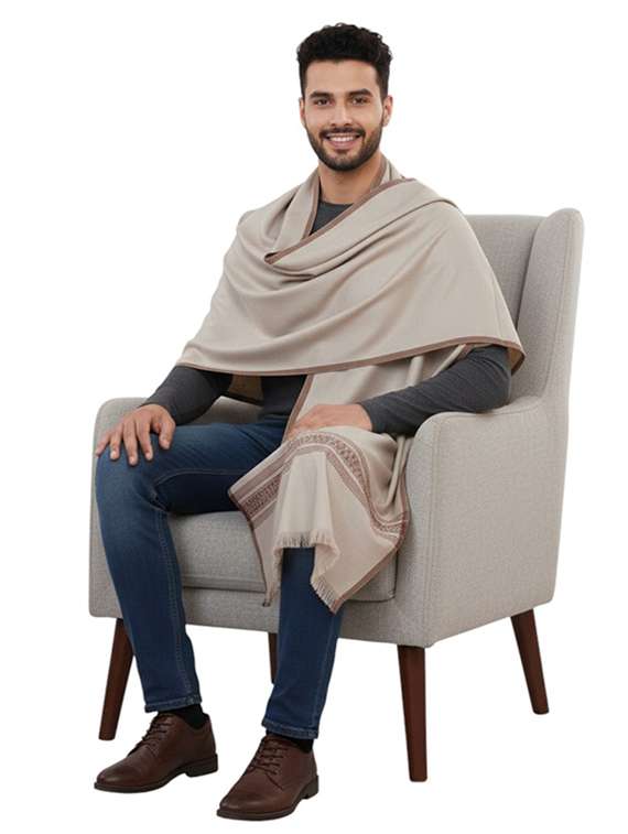 men solid pashmina shawl