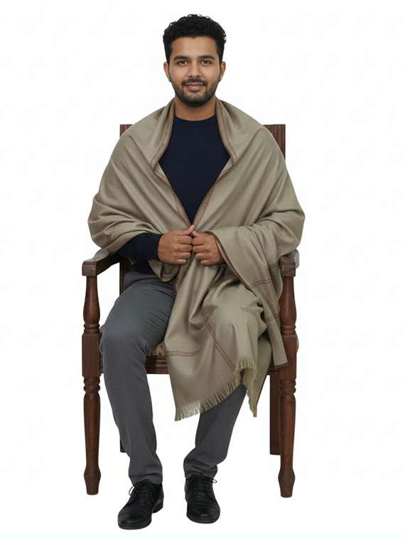 men solid pashmina shawl