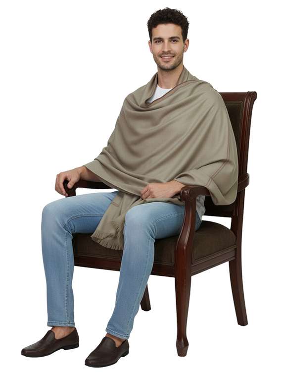 men solid pashmina shawl