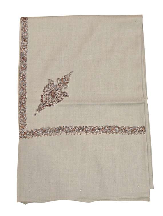 men solid with work pashmina shawl - 22224501 -  Standard Image - 3