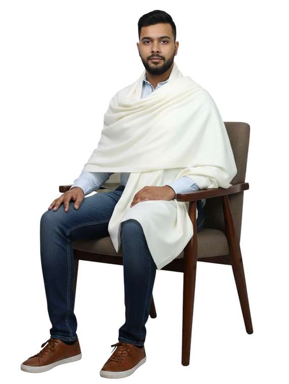 men solid pashmina shawl