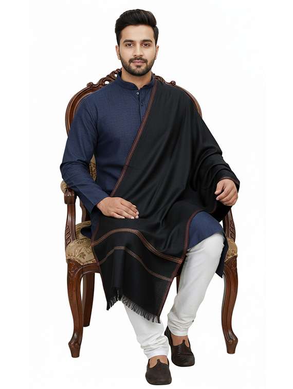 men solid pashmina shawl