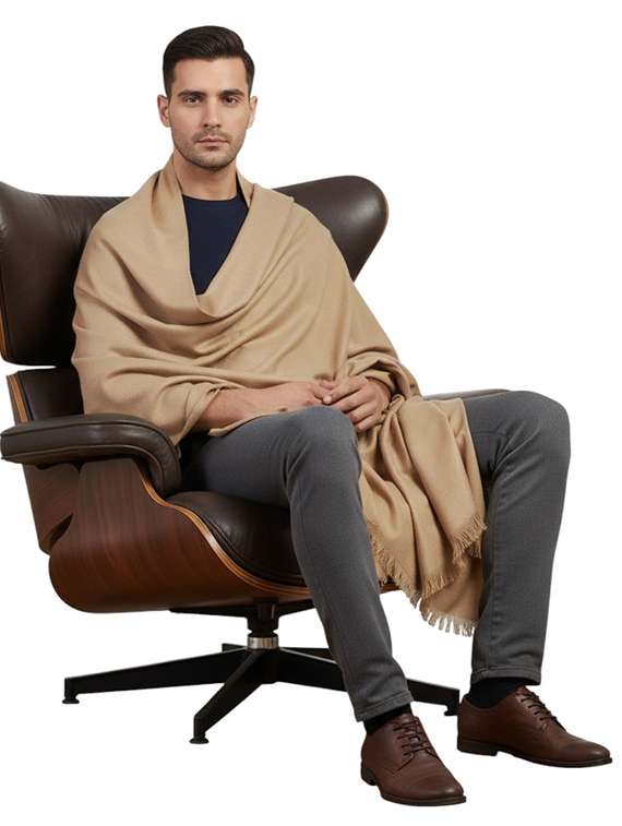 men solid pashmina shawl