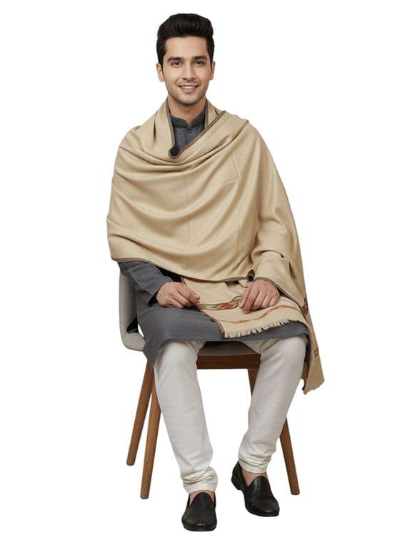 men solid pashmina shawl